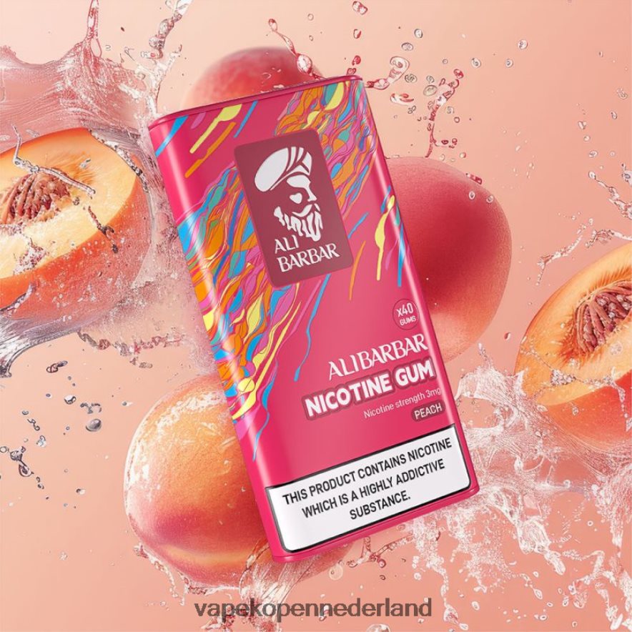 Alibarbar nicotine kauwgom perzik NNL4PT102 Vape Zonder Nicotine