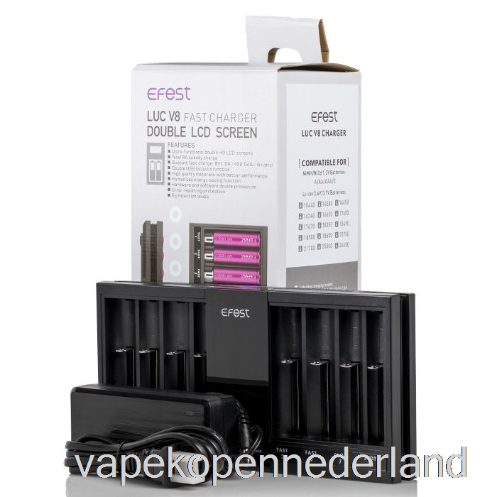 Vape Nederland Efest Luc V8 Dubbel Lcd-scherm Snelle Batterijlader