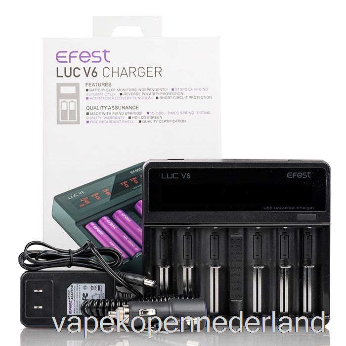 Elektronische Sigaret Vape Efest Luc V6 6-bay Lcd Universele Oplader
