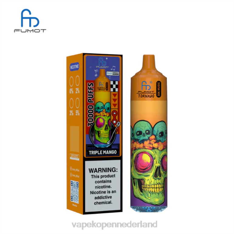 E-Liquid Nederland P8RF29 drievoudige mango Fumot Tornado 30k muziek