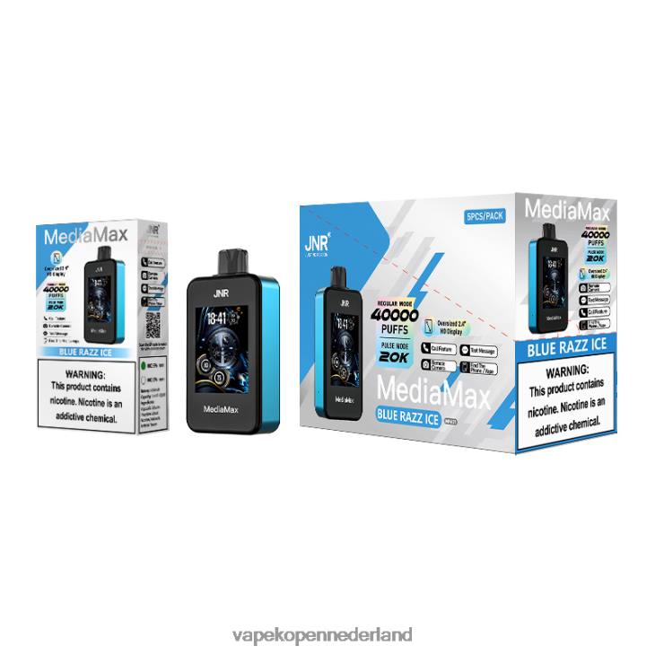 JNR MediaMax 40k trekje blauw razz-ijs PVVZ21 - Vape at Discounts