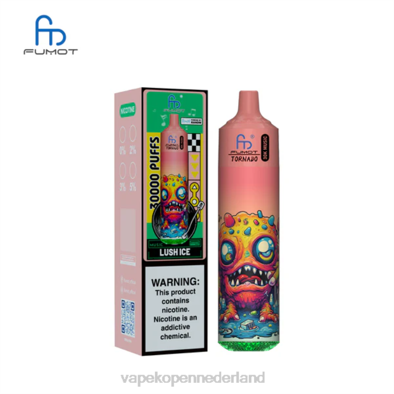 Vape Zonder Nicotine P8RF17 weelderig ijs Fumot Tornado 30k muziek