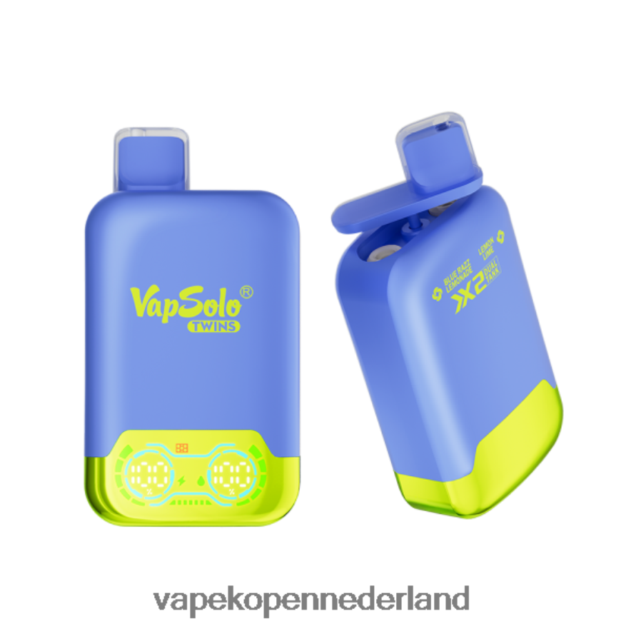 Vapsolo TWINS wegwerp damp blauwe razz limonade en citroenlimoen NNL4PT138 Vape Kopen