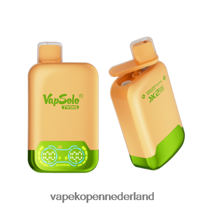 Vapsolo TWINS wegwerp damp oranje mango watermeloen & red bull NNL4PT142 Vape Zonder Nicotine