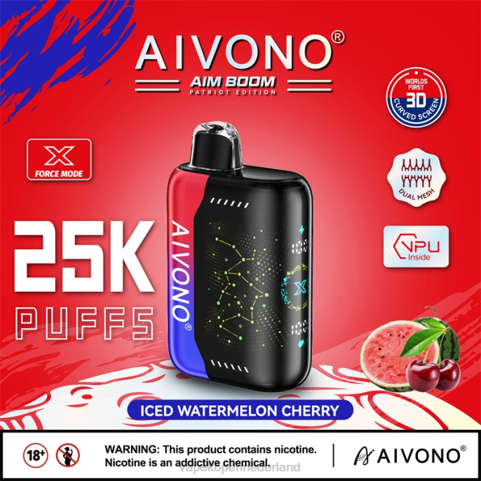 Aivono AIM BOOM 25000 ijskoude watermeloenkers - 2604347 E-Liquid Nederland
