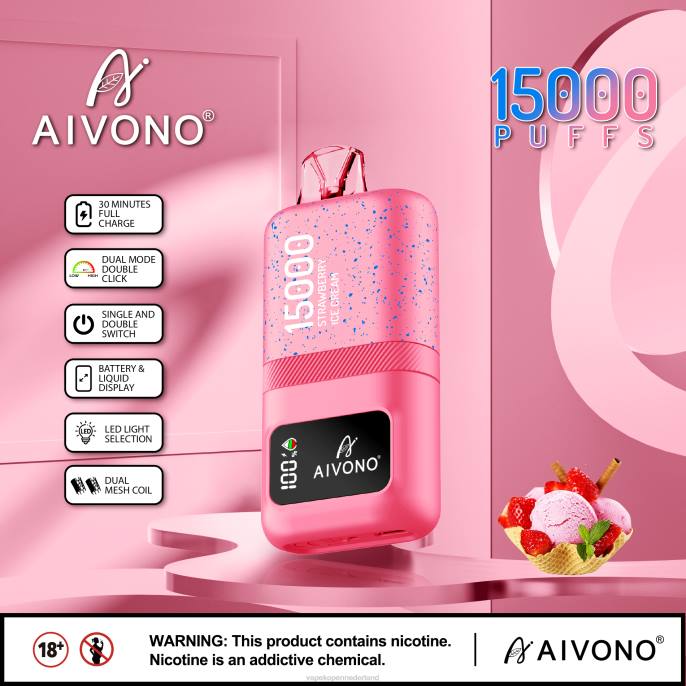 Aivono AIM magic 15000 aardbeienijs - 260466 Electronic Cigarette Vape