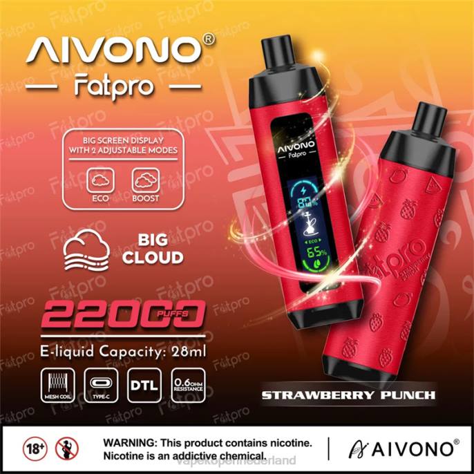 Aivono Fatpro 22000 Aardbeien punch - 26048 E-Liquid Nederland