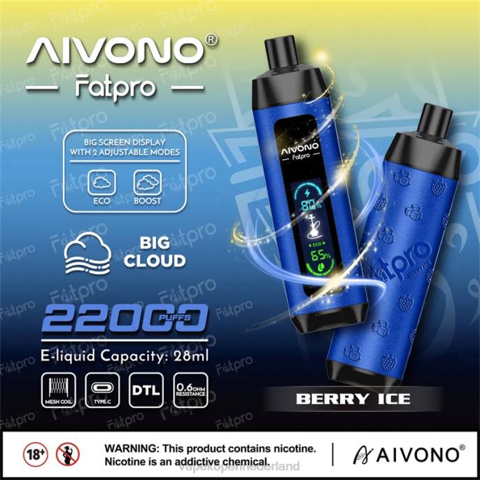 Aivono Fatpro 22000 bessen ijs - 260410 Vape Nederland