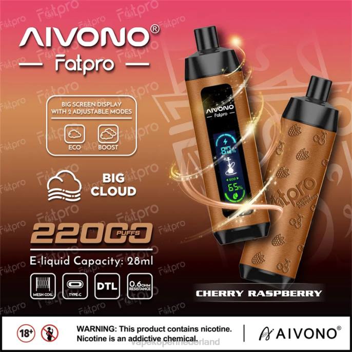 Aivono Fatpro 22000 kersen framboos - 26044 Vape Nederland