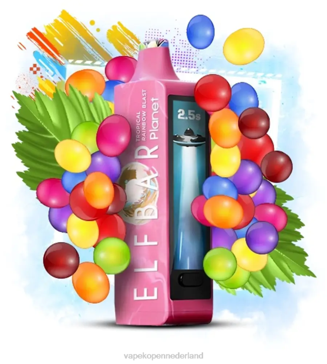 E-Liquid Nederland FT0H29 - tropische regenboogexplosie Elf Bar Planet 25000