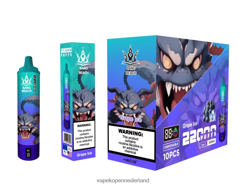 E-Liquid Nederland NFBX6N19 druiven ijs - Bang Beach 22000 trekjes slim scherm