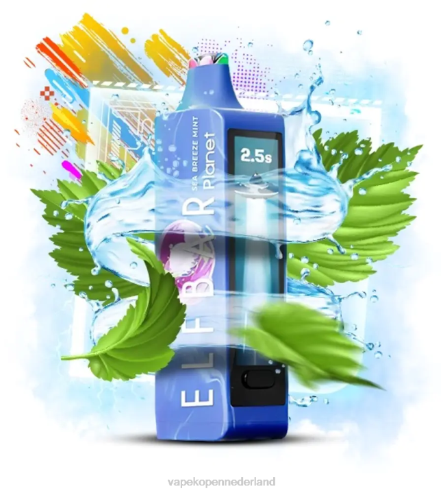Electronic Cigarette Vape FT0H18 - zeebries munt Elf Bar Planet 25000
