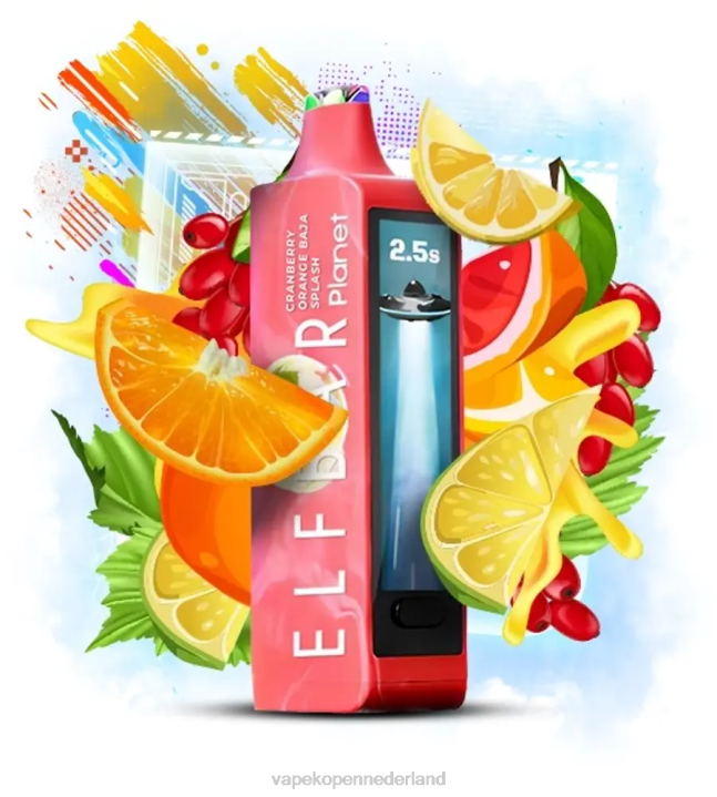 Electronic Cigarette Vape FT0H30 - cranberry oranje baja splash Elf Bar Planet 25000