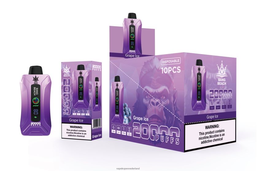 Electronic Cigarette Vape NFBX6N10 druiven ijs - Bang Beach 20.000 trekjes slimme schermvape