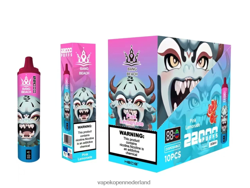 Electronic Cigarette Vape NFBX6N15 roze limonade - Bang Beach 22000 trekjes slim scherm