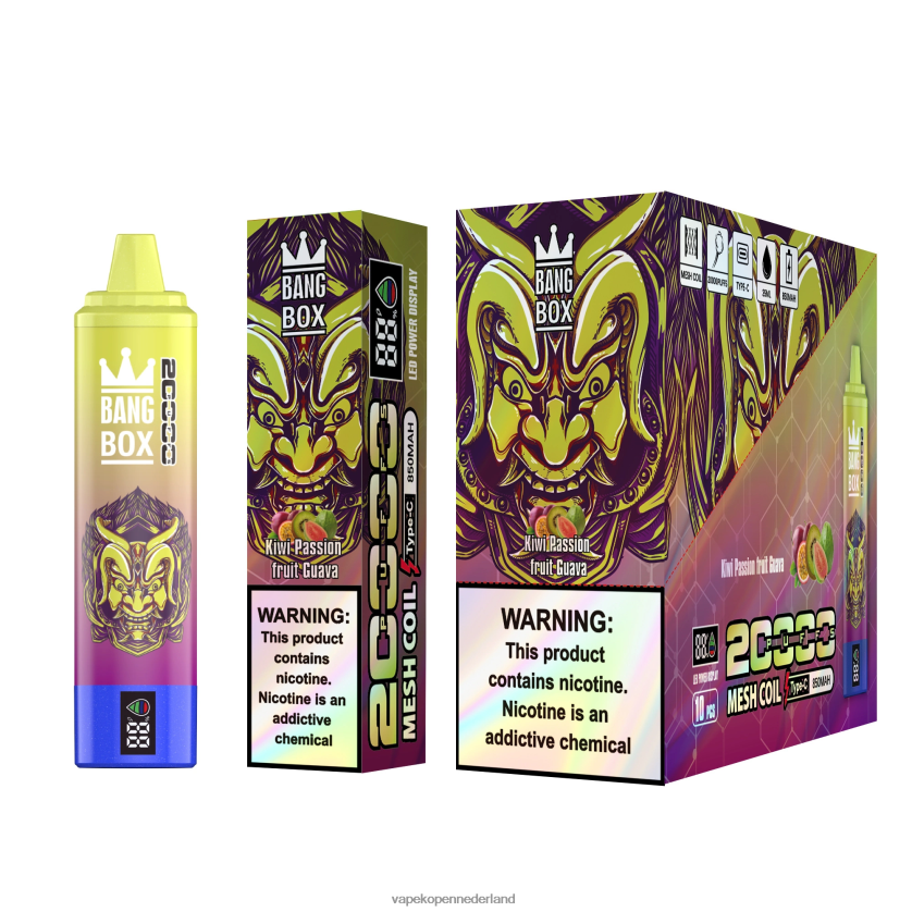 Electronic Cigarette Vape NFBX6N50 kiwi-passievrucht-guave - Bang Box 20.000 trekjes slim scherm
