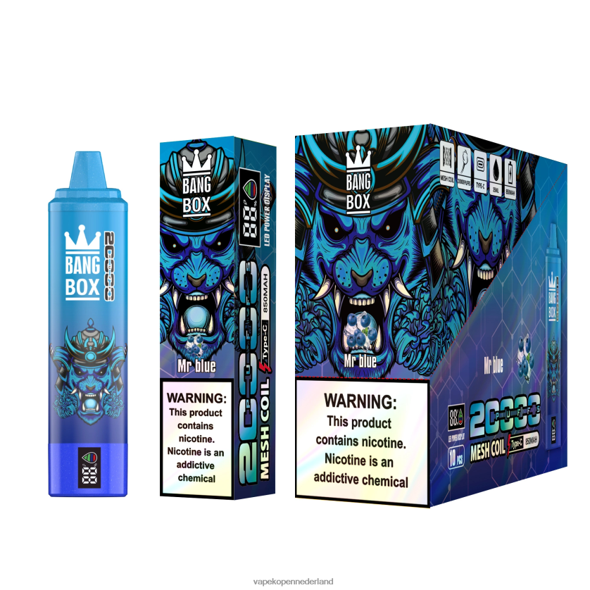 Electronic Cigarette Vape NFBX6N60 meneer blauw - Bang Box 20.000 trekjes slim scherm