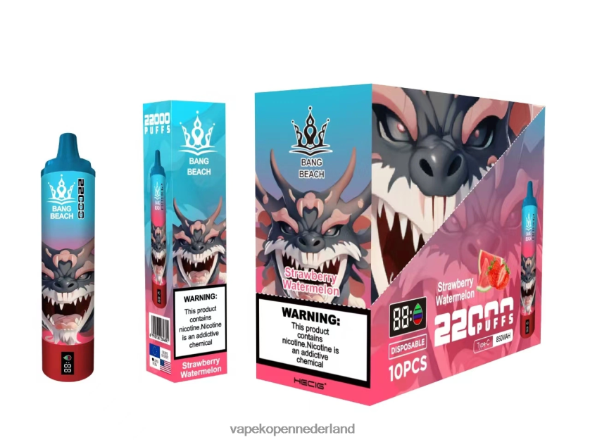 Vape Kopen NFBX6N23 aardbei watermeloen - Bang Beach 22000 trekjes slim scherm