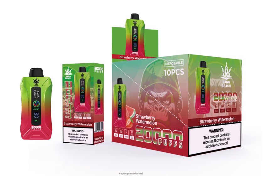 Vape Kopen NFBX6N3 aardbei watermeloen - Bang Beach 20.000 trekjes slimme schermvape