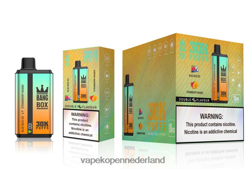 Vape Kopen NFBX6N73 blauw razz-ijs en aardbei-mango - Bang Box 30.000 soesjes dubbele smaken