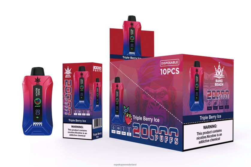Vape Kopen NFBX6N8 drievoudig bessenijs - Bang Beach 20.000 trekjes slimme schermvape