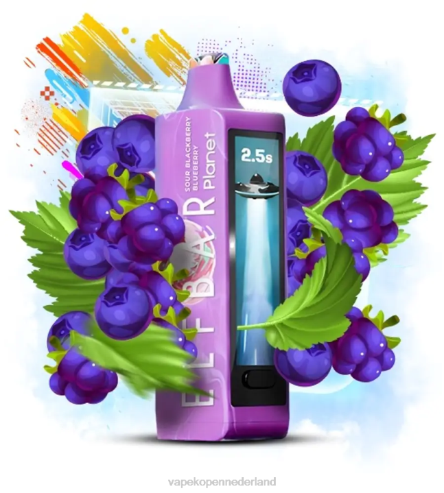 Vape Nederland FT0H22 - zure bramen bosbes Elf Bar Planet 25000