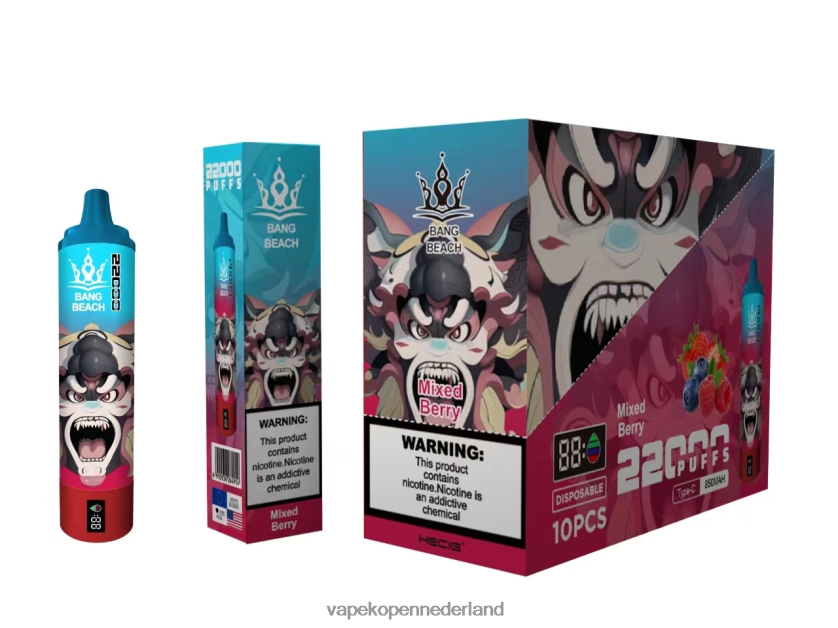 Vape Nederland NFBX6N21 gemengde bes - Bang Beach 22000 trekjes slim scherm