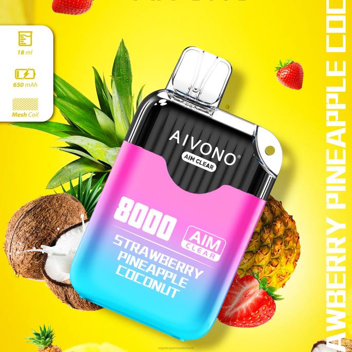 Aivono AIM CLEAR 8000 aardbei ananas kokosnoot - 2604207 Electronic Cigarette Vape