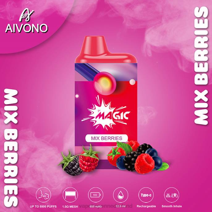 Aivono AIM MAGIC 5800 monddoossigaret bessen mengen - 2604100 Vape Nederland