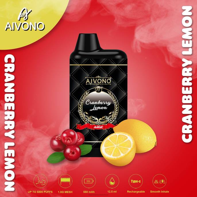 Aivono AIM MAGIC 5800 monddoossigaret cranberry citroen - 260489 E-Liquid Nederland