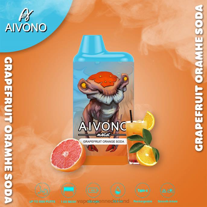 Aivono AIM MAGIC 5800 monddoossigaret grapefruit-sinaasappel frisdrank - 2604101 E-Liquid Nederland