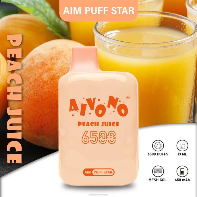 Aivono AIM PUFF STAR 6500 perziksap - 2604289 Vape Nederland