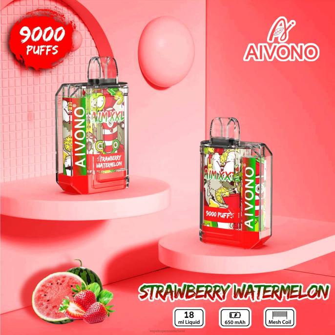 Aivono AIM XXL 9000 mondsticker transparant aardbei watermeloen - 260453 E-Liquid Nederland
