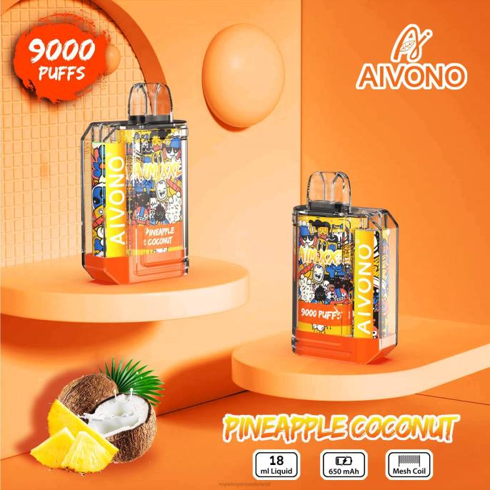 Aivono AIM XXL 9000 mondsticker transparant ananas kokosnoot - 260452 Vape Nederland