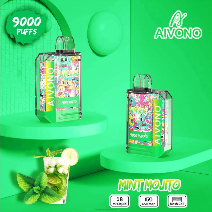 Aivono AIM XXL 9000 mondsticker transparant munt-mojito - 260455 Vape Nederland