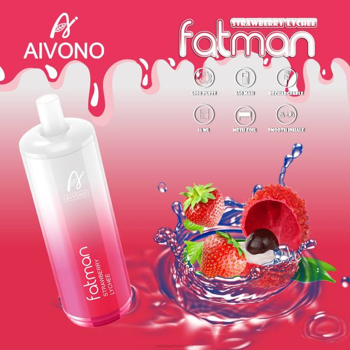 Aivono FATMAN 6800 aardbei-lychee - 260423 E-Liquid Nederland