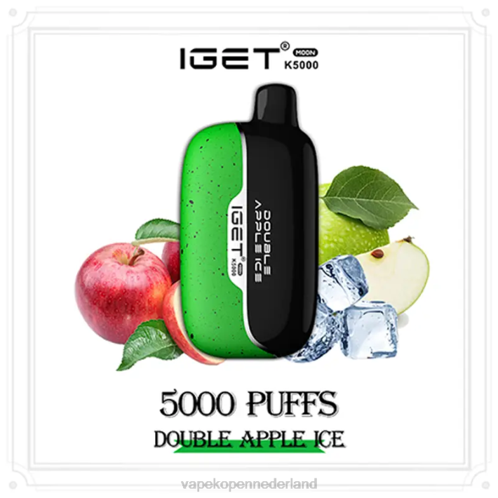 E-Liquid Nederland 28NV19 dubbel appelijs IGET Moon k5000
