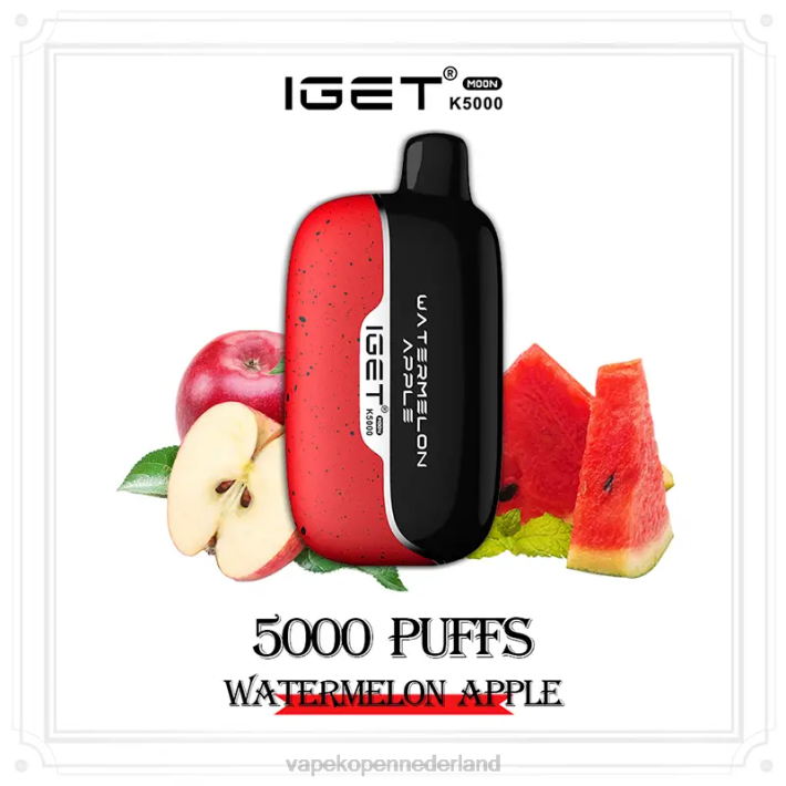 Vape Nederland 28NV6 watermeloen appel IGET Moon k5000
