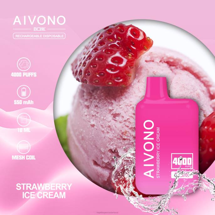 Aivono AIM BOXX 4000 aardbeienijs - 2604221 E-Liquid Nederland