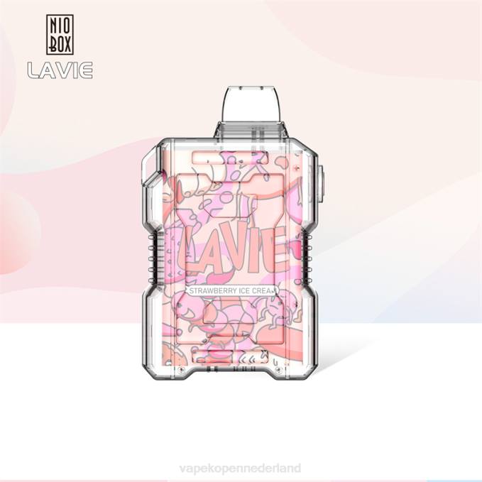 P8B2196 Vape Nederland - aardbeienijs LAVIE NIO BOX 9000 trekjes