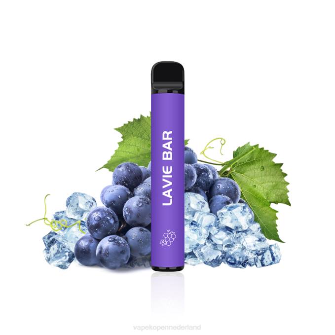 P8B2322 Vape Nederland - druiven ijs LAVIE BAR 2% versie 800 trekjes