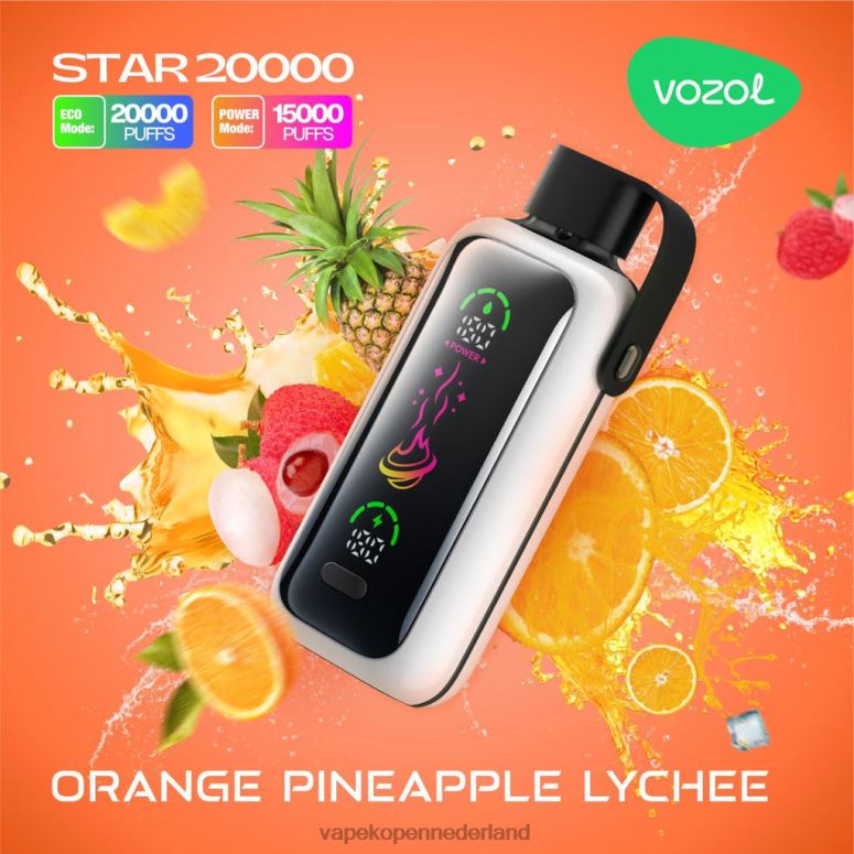 VOZOL STAR 20000 80VTP15 oranje ananaslychee Electronic Cigarette Vape