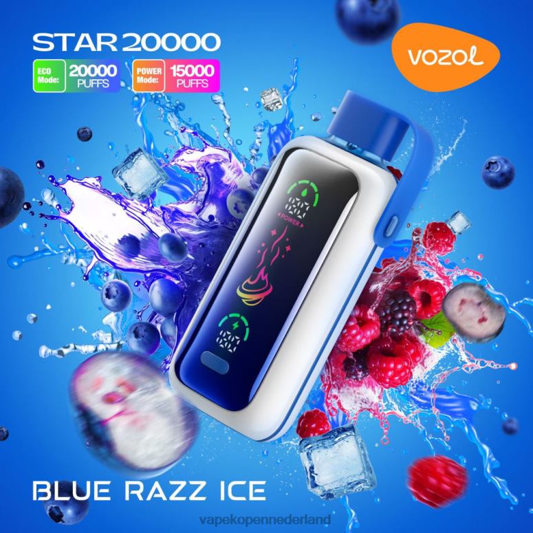 VOZOL STAR 20000 80VTP4 blauw razz-ijs E-Liquid Nederland